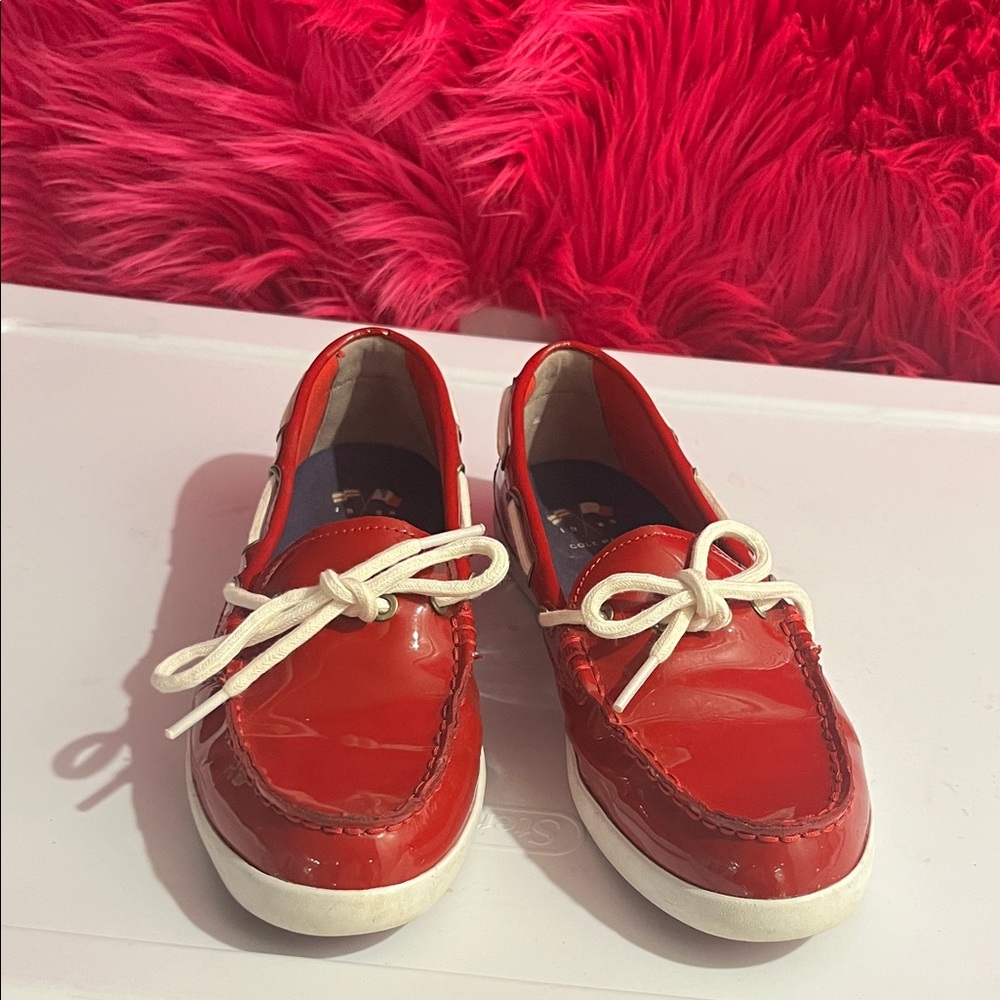 Cole Haan Red Boot Shoes with White Laces